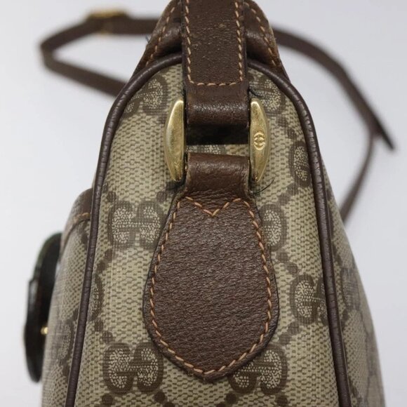 GUCCI GG Supreme Web Sherry Line Bag PVC Beige Gold 89 02 032 Auth th5867 - Picture 10 of 16